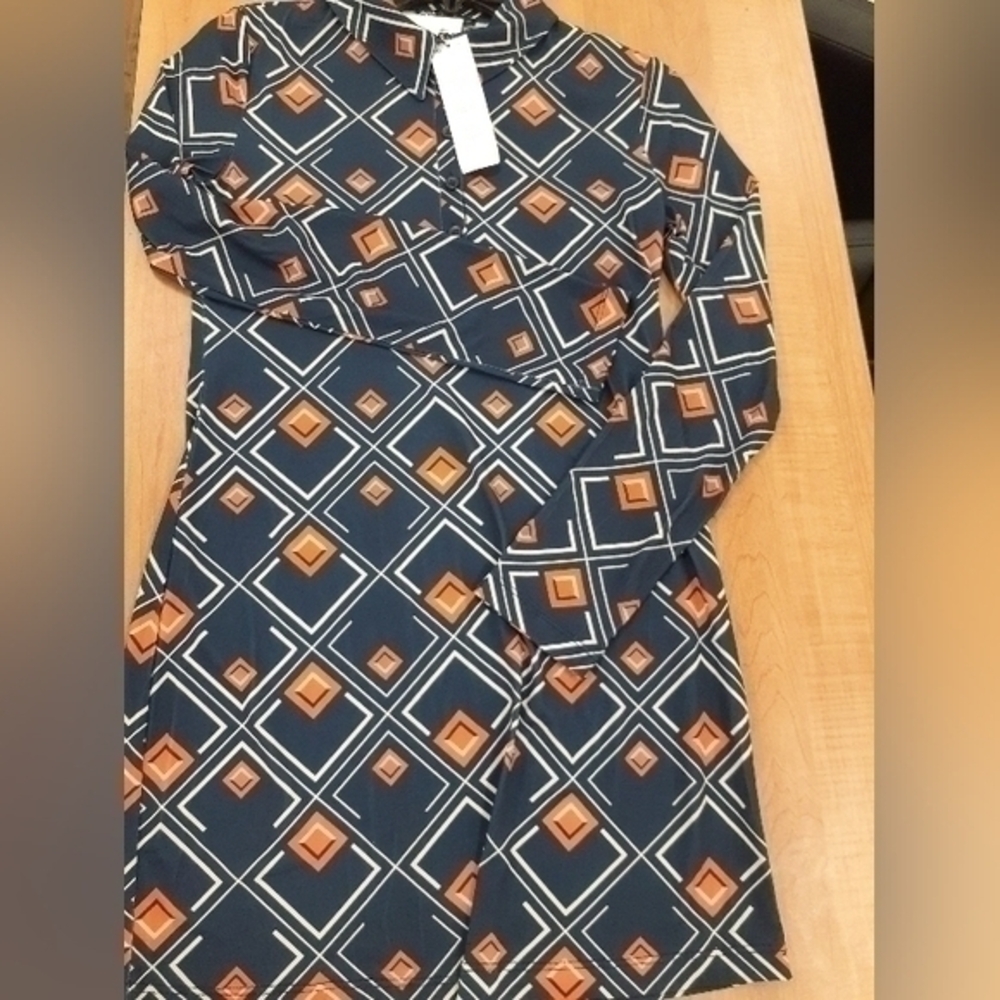 ZARA Geometric Print Dress Size S